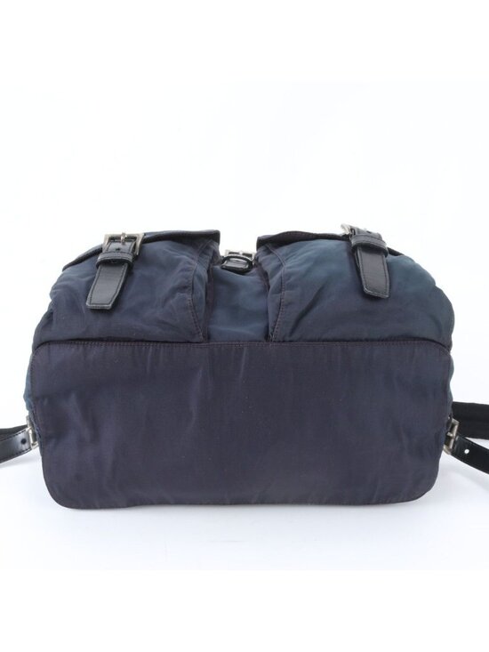 Prada Tessuto Nylon Leather Backpack Navy main image 12